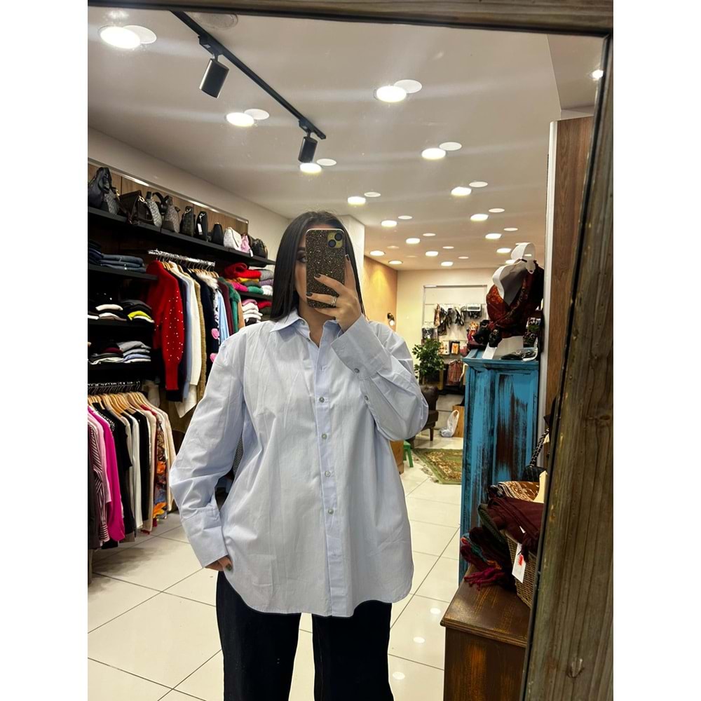 Uzun Kollu Owersize Gömlek