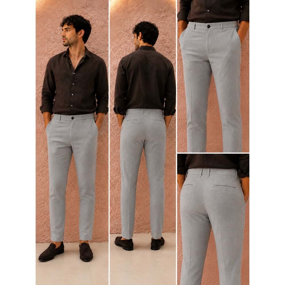 Keten Kemerli Pantolon
