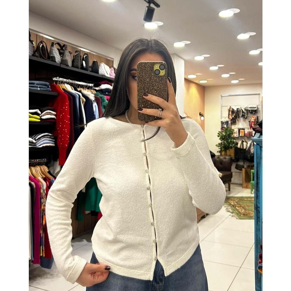 Buklet Pamuklu Önden Düğmeli Bluz