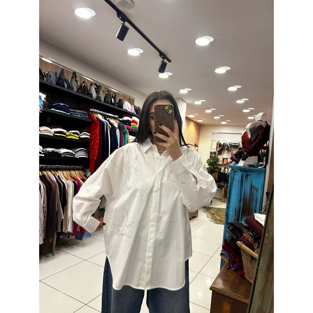 Pamuklu Zincir İşleme Gömlek