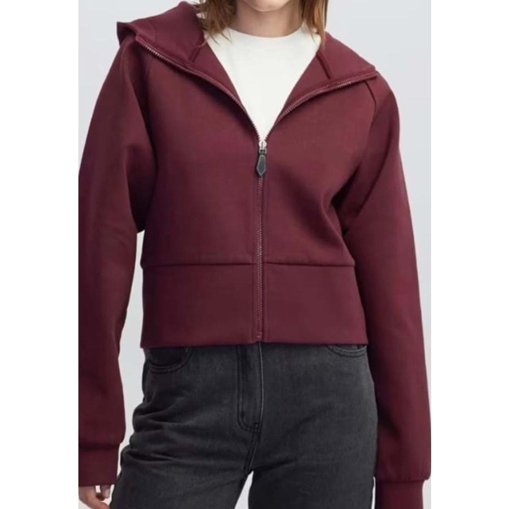 Kapişonlu Fermuarlı Sweat Mont
