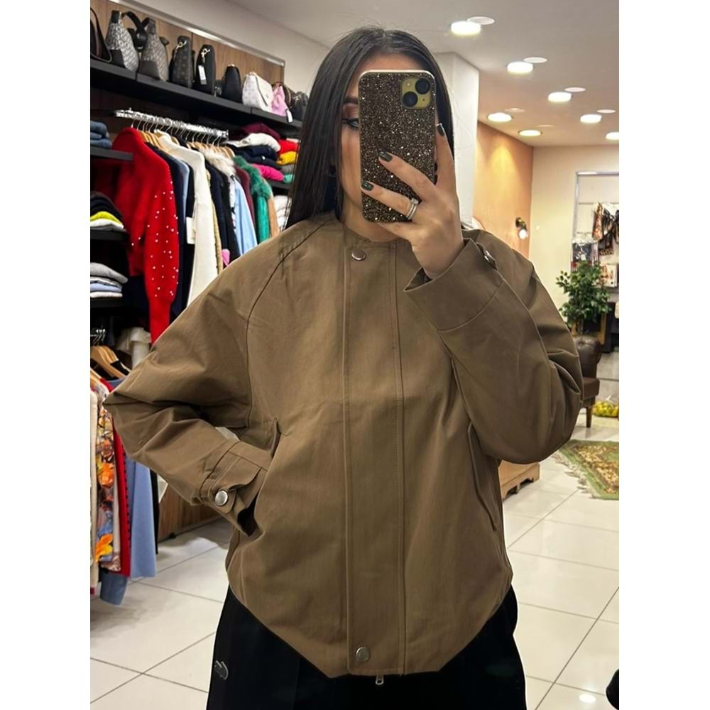 Bomber yakasız Mont