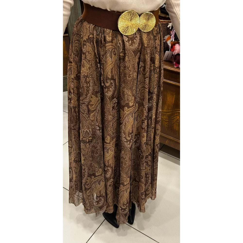 Şifon Asimetrik Dökümlü Etek