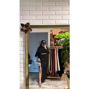 Pul Palet Önü Açık Elbise