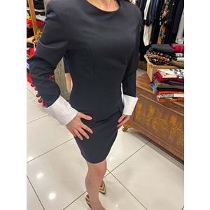 Kapaklı Cepli Mini Elbise