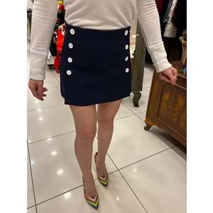 Önden Düğmeli Şort Etek