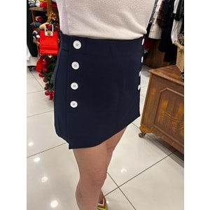 Önden Düğmeli Şort Etek
