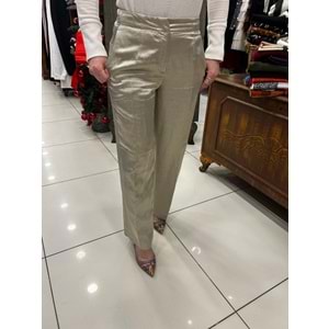 Bol Paça Dökümlü Saten Pantolon