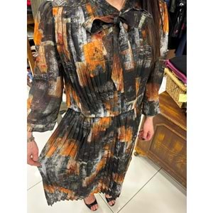 Çiçek Desenli Şifon Elbise