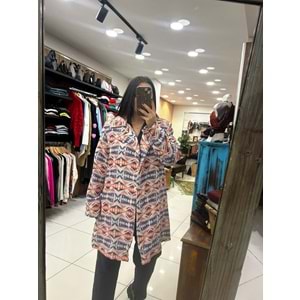 Pamuklu Desenli Trençkot