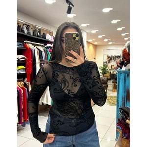 Transparan Dantel Bluz