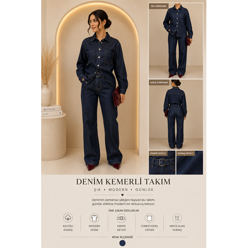 Denim Kemerli Takım