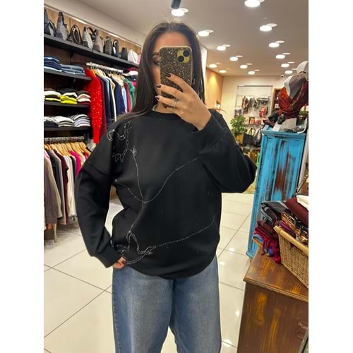 Uzun Kol Zincir İşleme Sweat