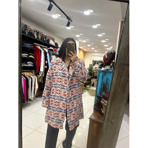 Pamuklu Desenli Trençkot