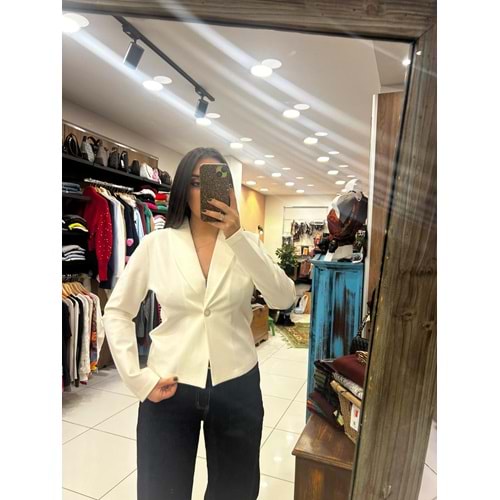 Pamuklu Tek Düğme Ceket