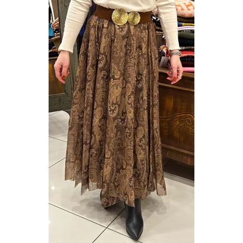 Şifon Asimetrik Dökümlü Etek