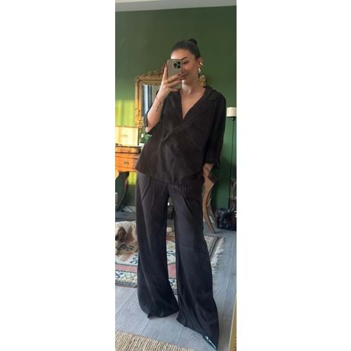 Kravuze Dökümlü Pantolon Takım