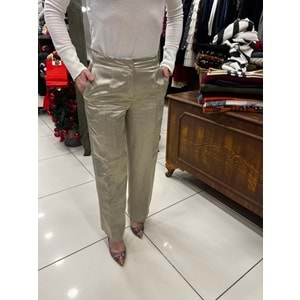 Bol Paça Dökümlü Saten Pantolon