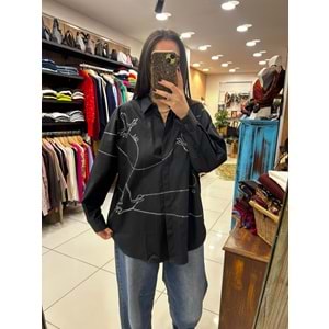 Pamuklu Zincir İşleme Gömlek