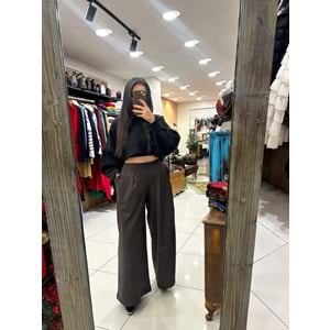 Geniş Paça Önden Pileli Pantolon