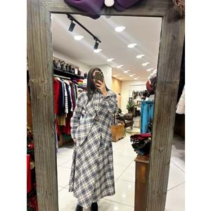 Ekose Desen Kaşe Etek