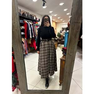 Beli Kemerli Ekose Etek