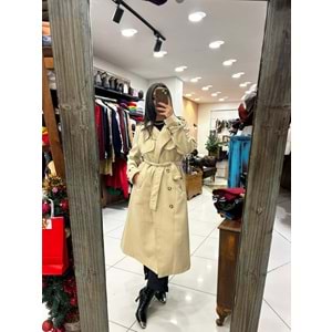 Pamuklu Trençkot Manşetli