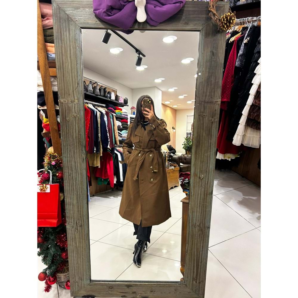 Pamuklu Trençkot Manşetli