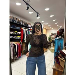 Transparan Dantel Bluz